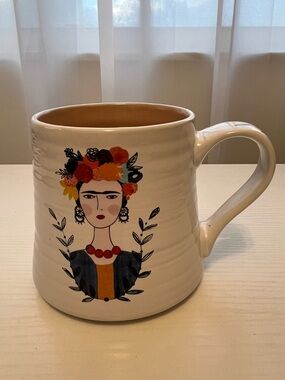 Frida Kahlo Large White Ceramic Coffee Mug Graphic Portrait by Prima Design